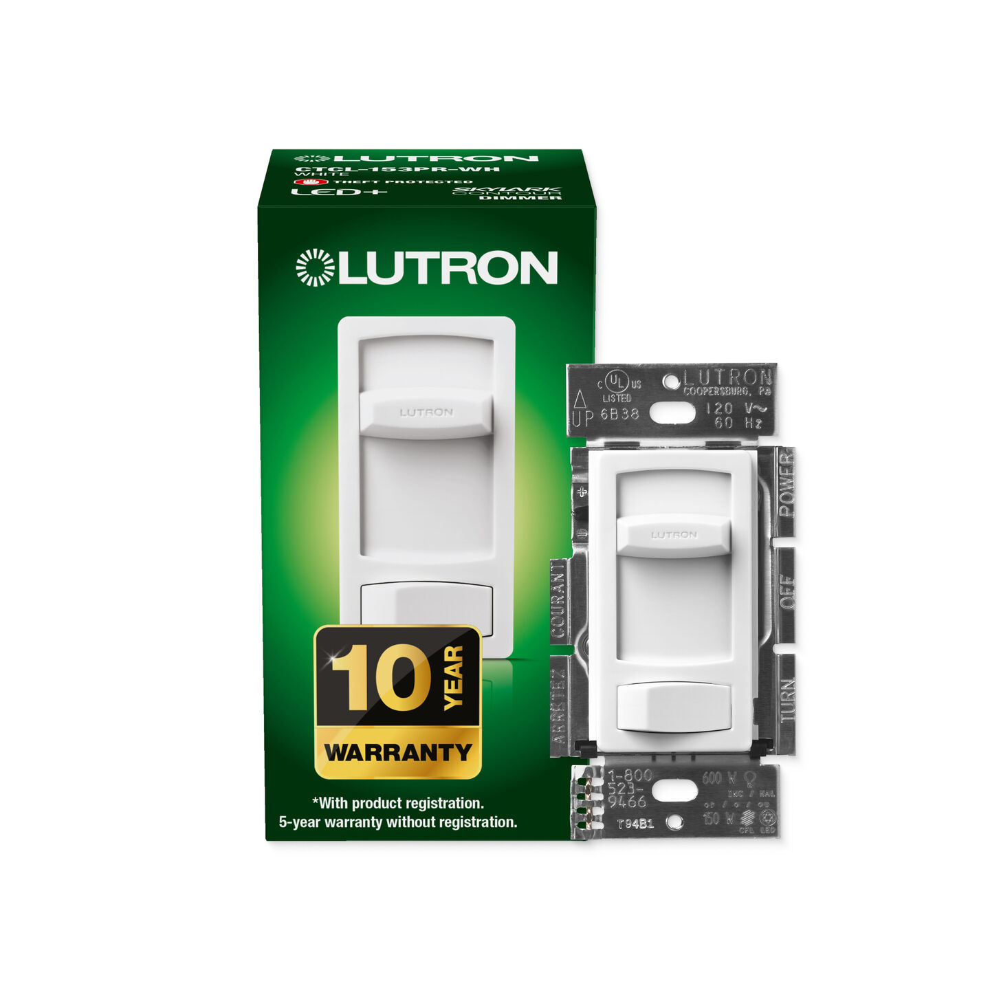 Skylark Contour LED+ 3-Way Dimmer - CTCL-153P-WH