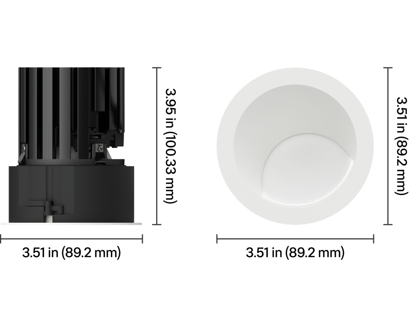 Ketra D2 Wall Wash Remodeler Downlight – 2” Aperture - Dimensions