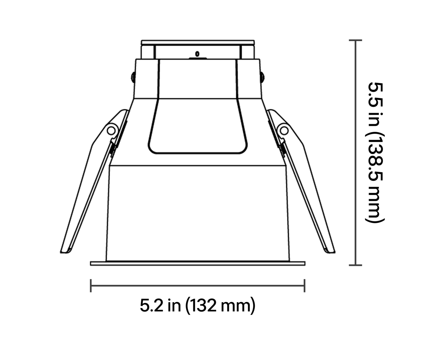 Ketra D4R Fixed Remodeler Downlight – 4” Aperture - Dimensions