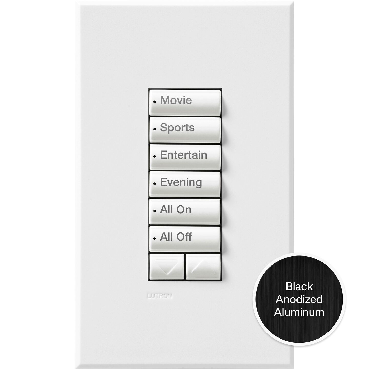 HomeWorks seeTouch Low Voltage Wired Keypad - Rectangle - HQWA-W6BRLN-BLA