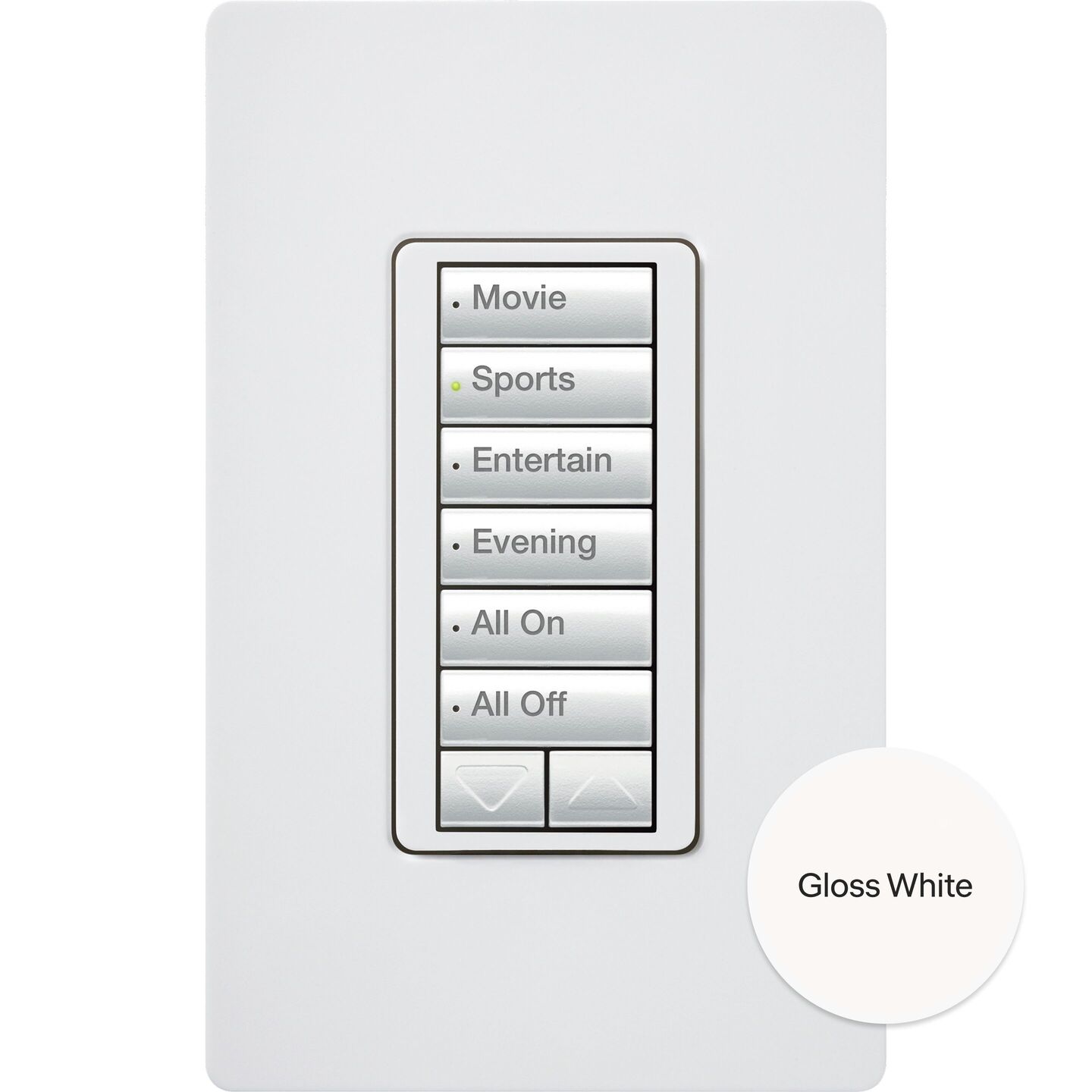 HomeWorks seeTouch RF Hybrid Keypad - Rectangle - HQRA-HN6BRL-WH