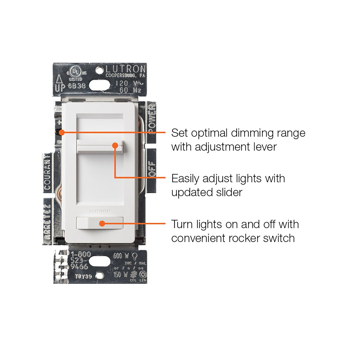 Lumea LED+ 3-Way Dimmer - LECL-153PH-WH