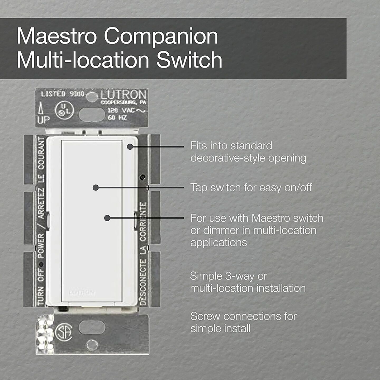Maestro Companion Switch - MA-AS-BR