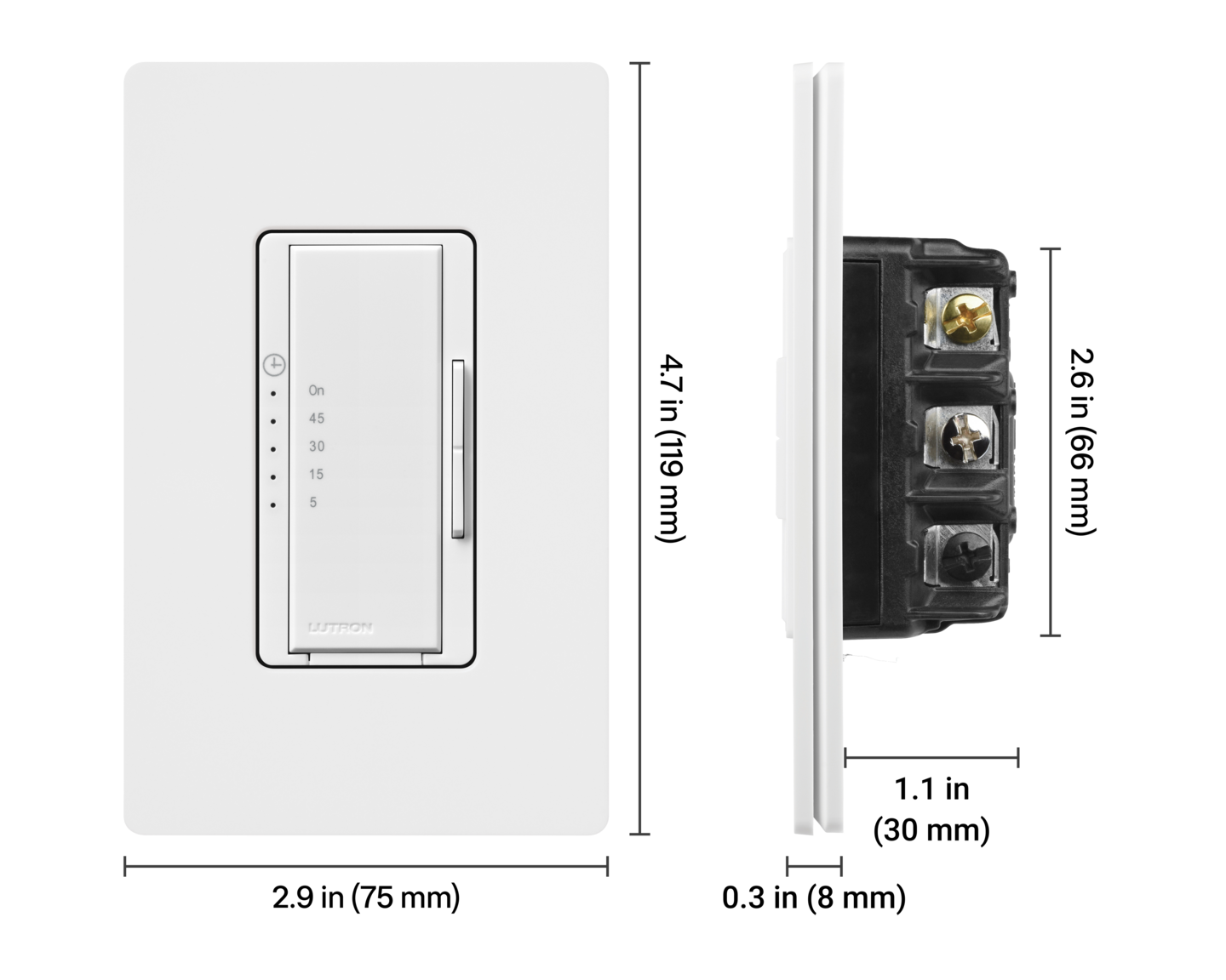 Timer Switch - Dimensions