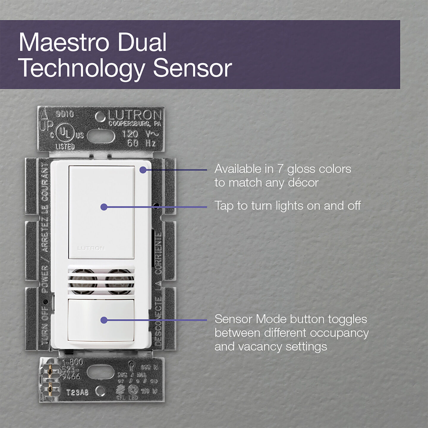 Maestro Commercial 3-Way Dual-Tech Sensor - MS-B102-PD