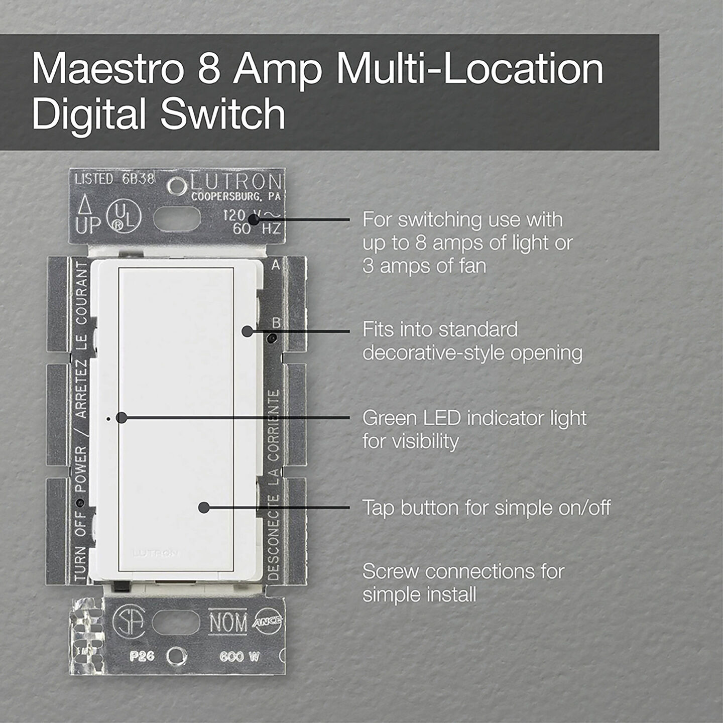 Maestro 8A Electronic Switch - MSC-S8AM-SW