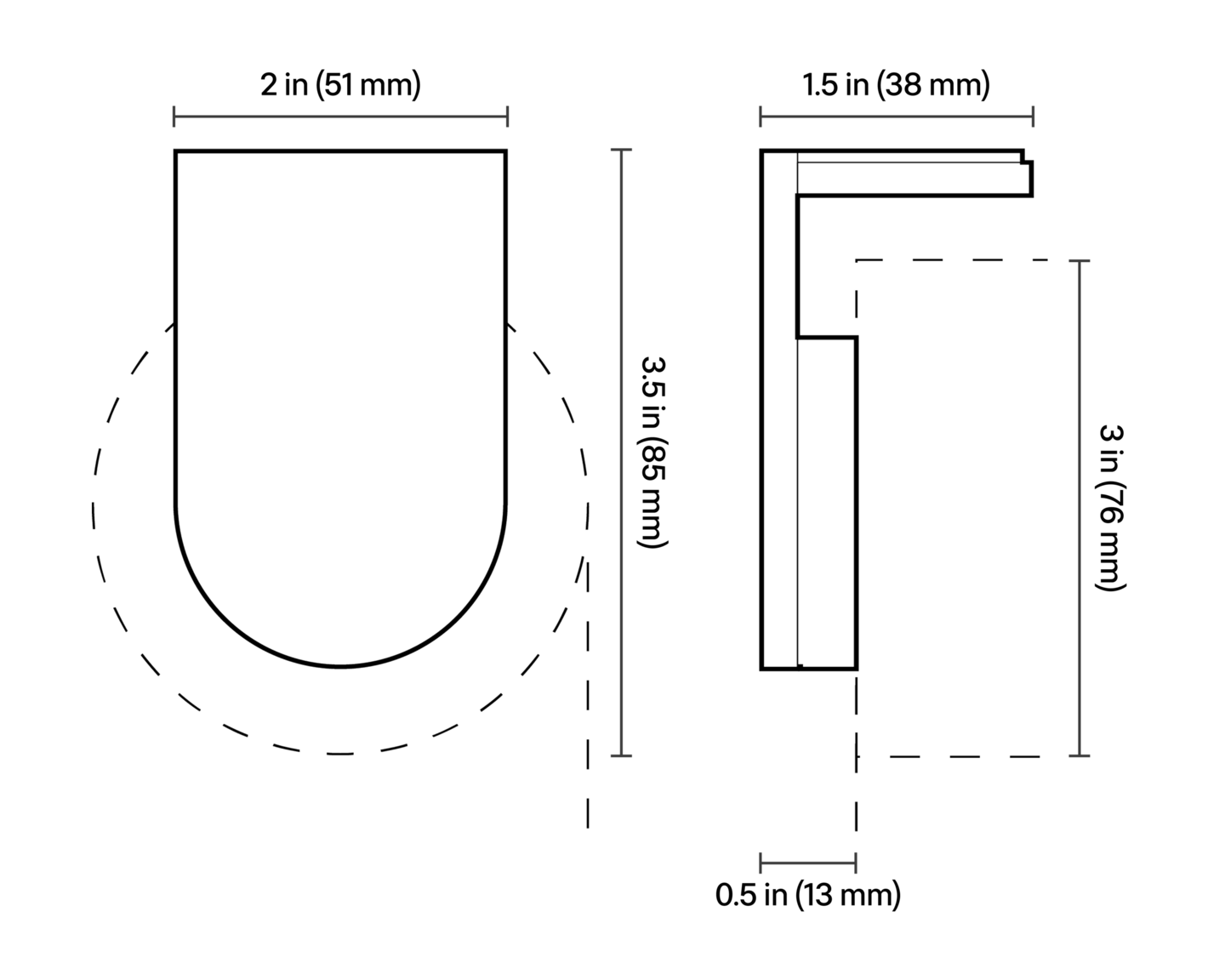 Palladiom Roller Shades - 35V Wired - Dimensions