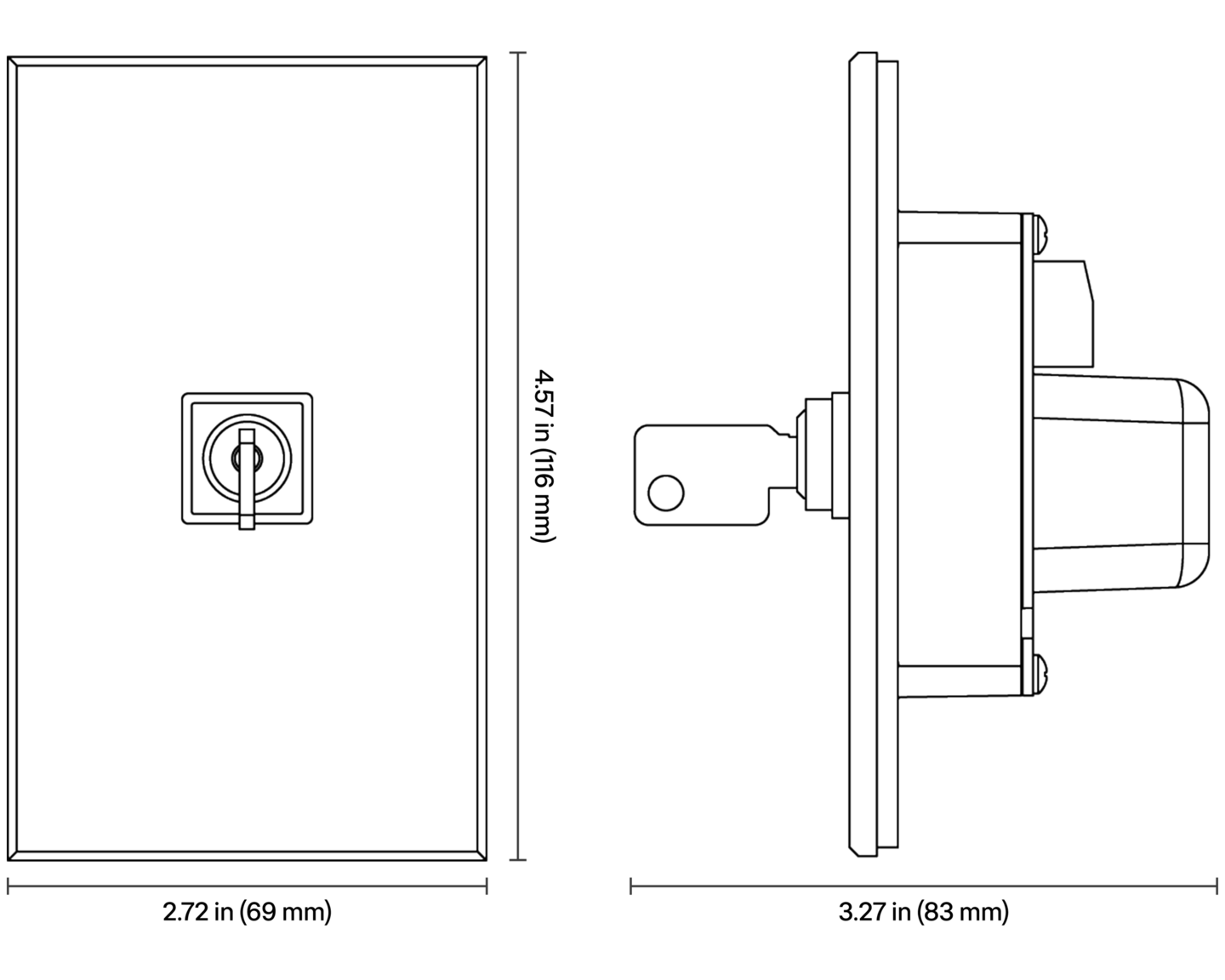 QS Keyswitch - Dimensions
