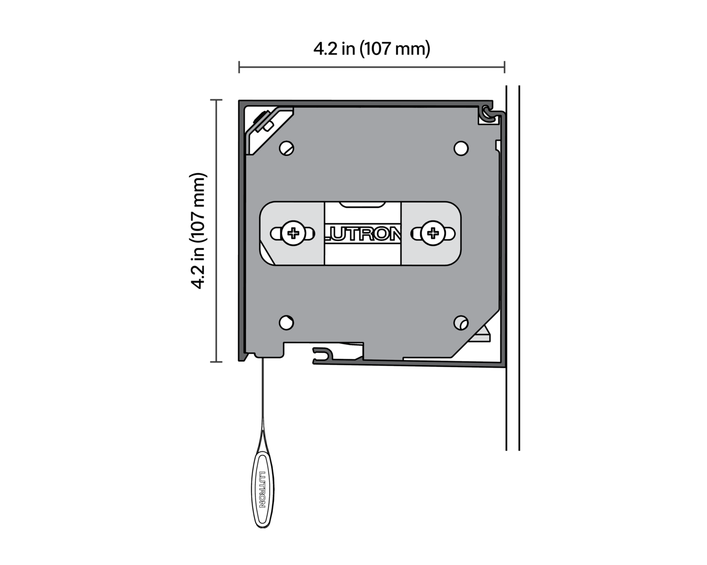 Sivoia Roller 100 Shades – Metal Fascia, 4" - Dimensions