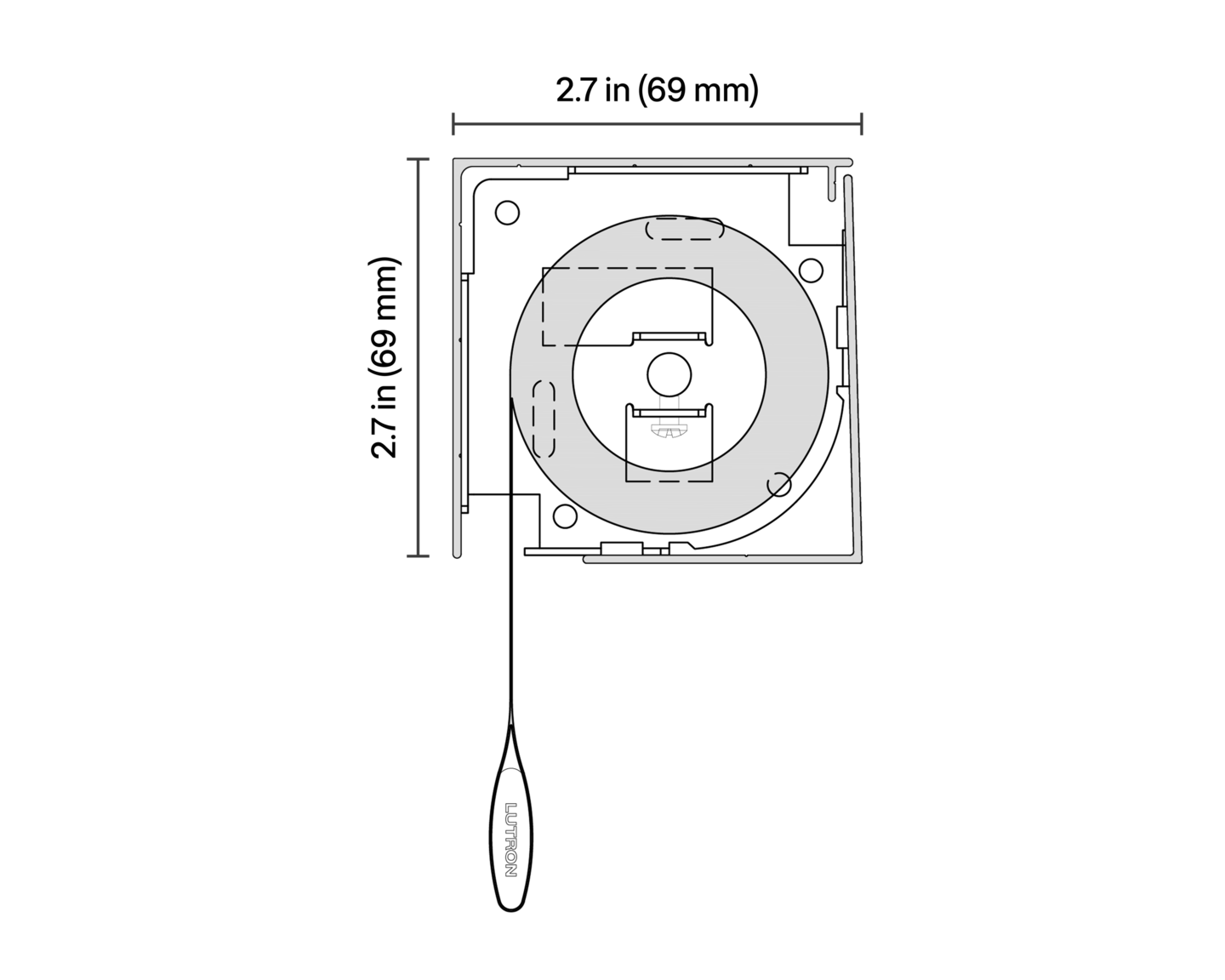 Sivoia Roller 20 Shades – Metal Fascia, 2.75" - Dimensions