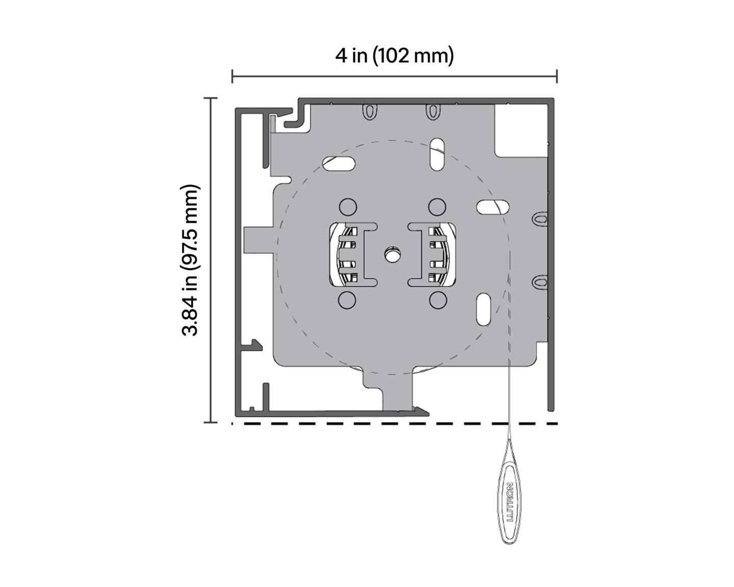 Sivoia Roller 64 Shades – Metal Fascia, 4" - Dimensions