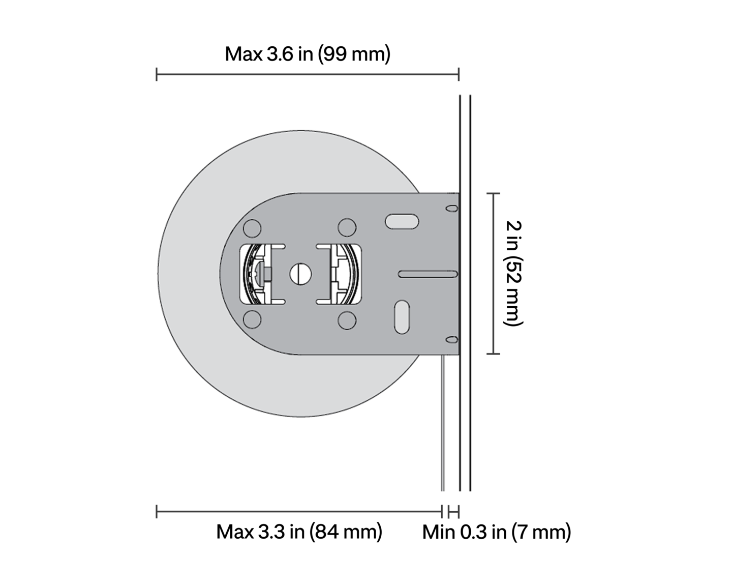 Sivoia Roller 64 Shades – No Top Treatment - Dimensions