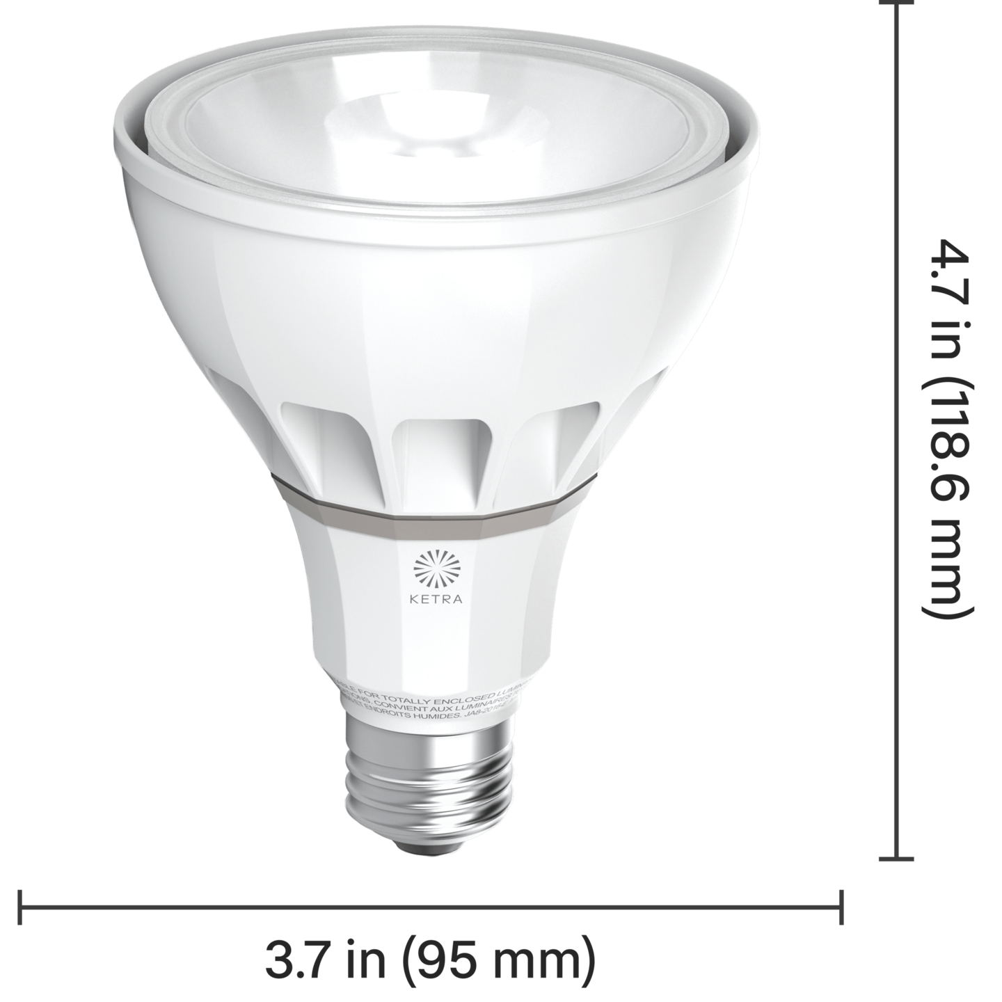 Ketra S30 PAR Lamp Dimensions