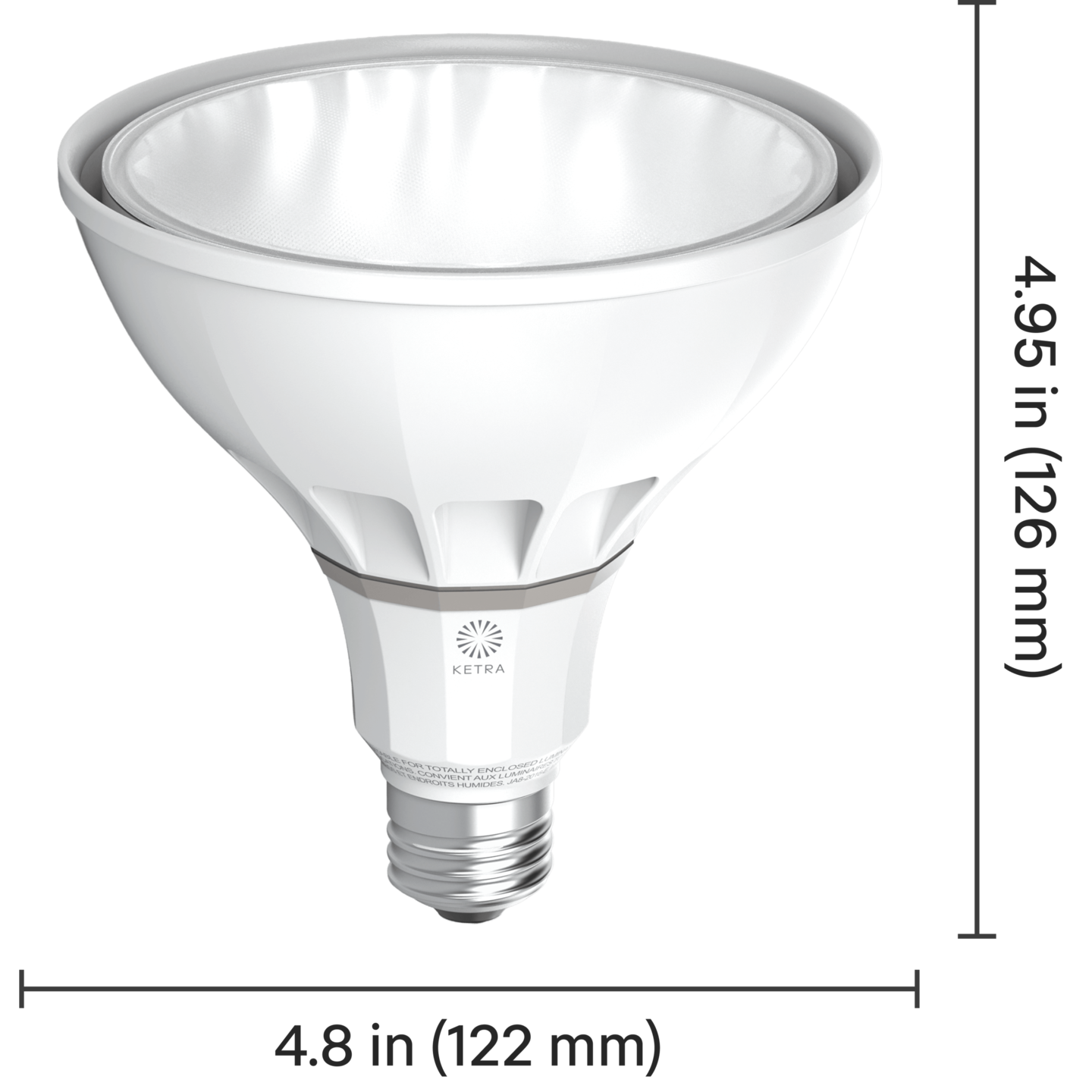Ketra S38 PAR Lamp Dimensions