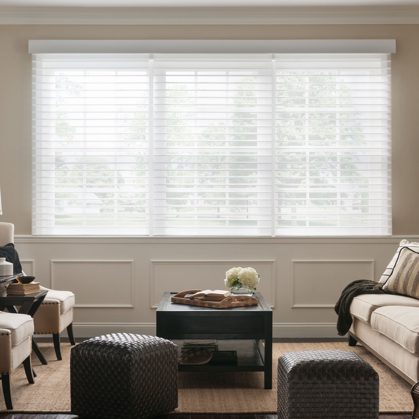 Sivoia 2” Horizontal Sheer Blinds – Motorized Lift & Tilt, Fabric Wrapped Fascia - sivoia-fabric-wrapped-wired-2-horizontal-sheer-blinds
