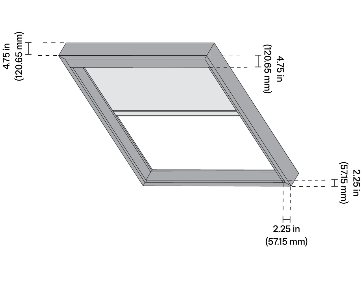 Sivoia Low-Voltage Wired Tensioned Roller Shades - Dimensions