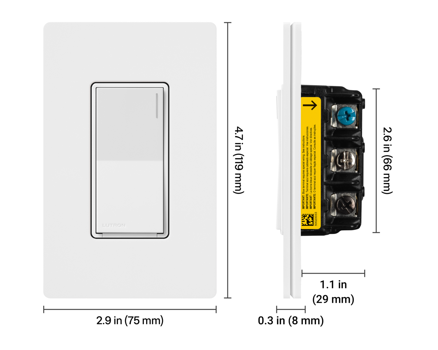 Sunnata Companion Switch - Dimensions