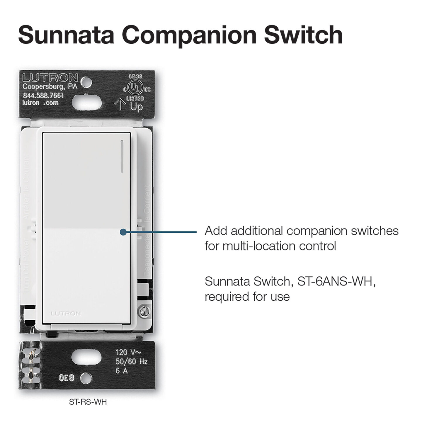 Sunnata Companion Switch - ST-RS-WH