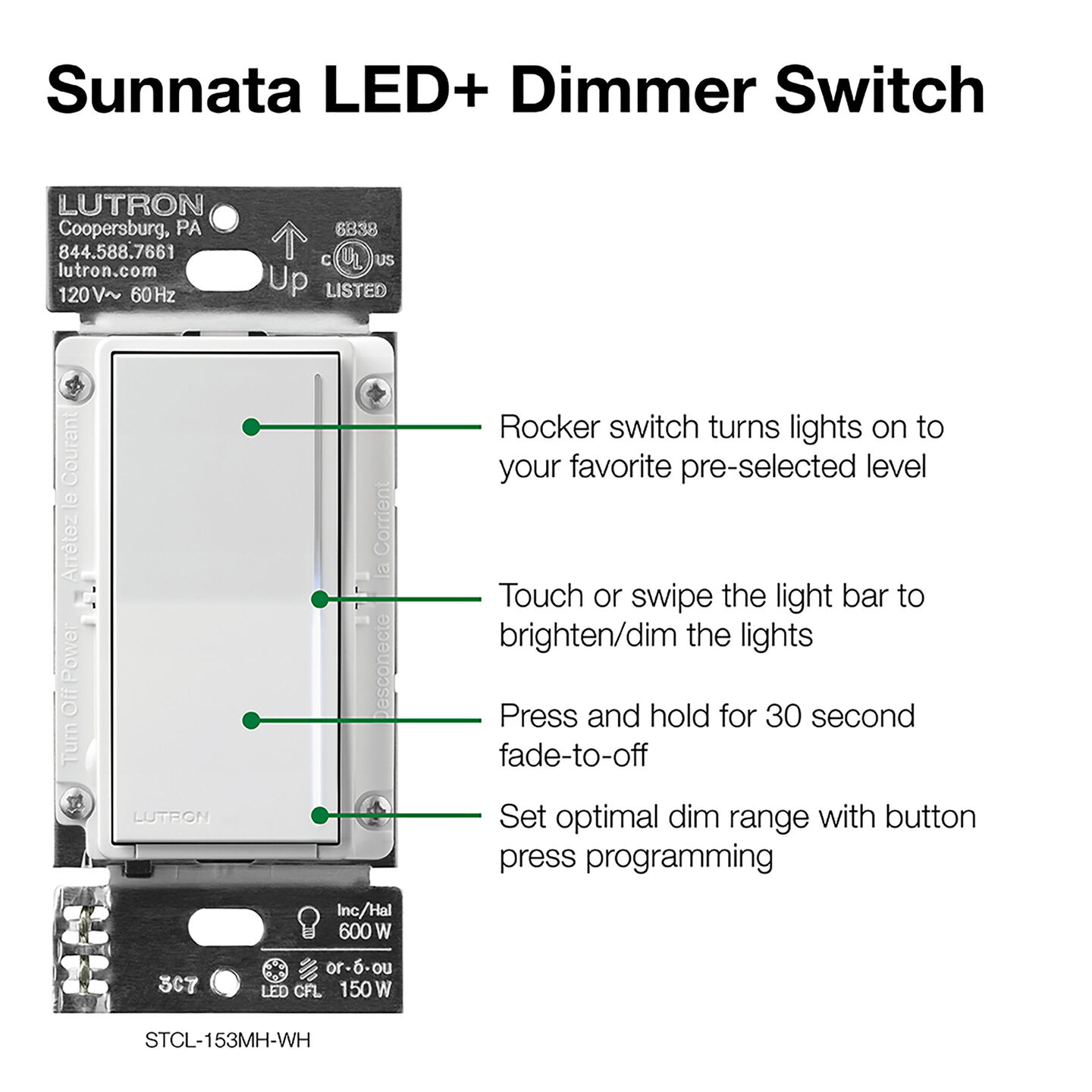 Sunnata LED+ Dimmer - STCL-153M-IV